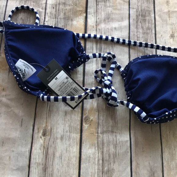 mossimo polka dot blue halter strap bikini top - Picture 5 of 8